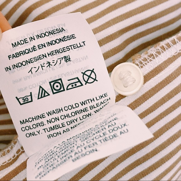 J. Crew Wrap Blouse White & Tan Stripes Waist Tie - Picture 16 of 16